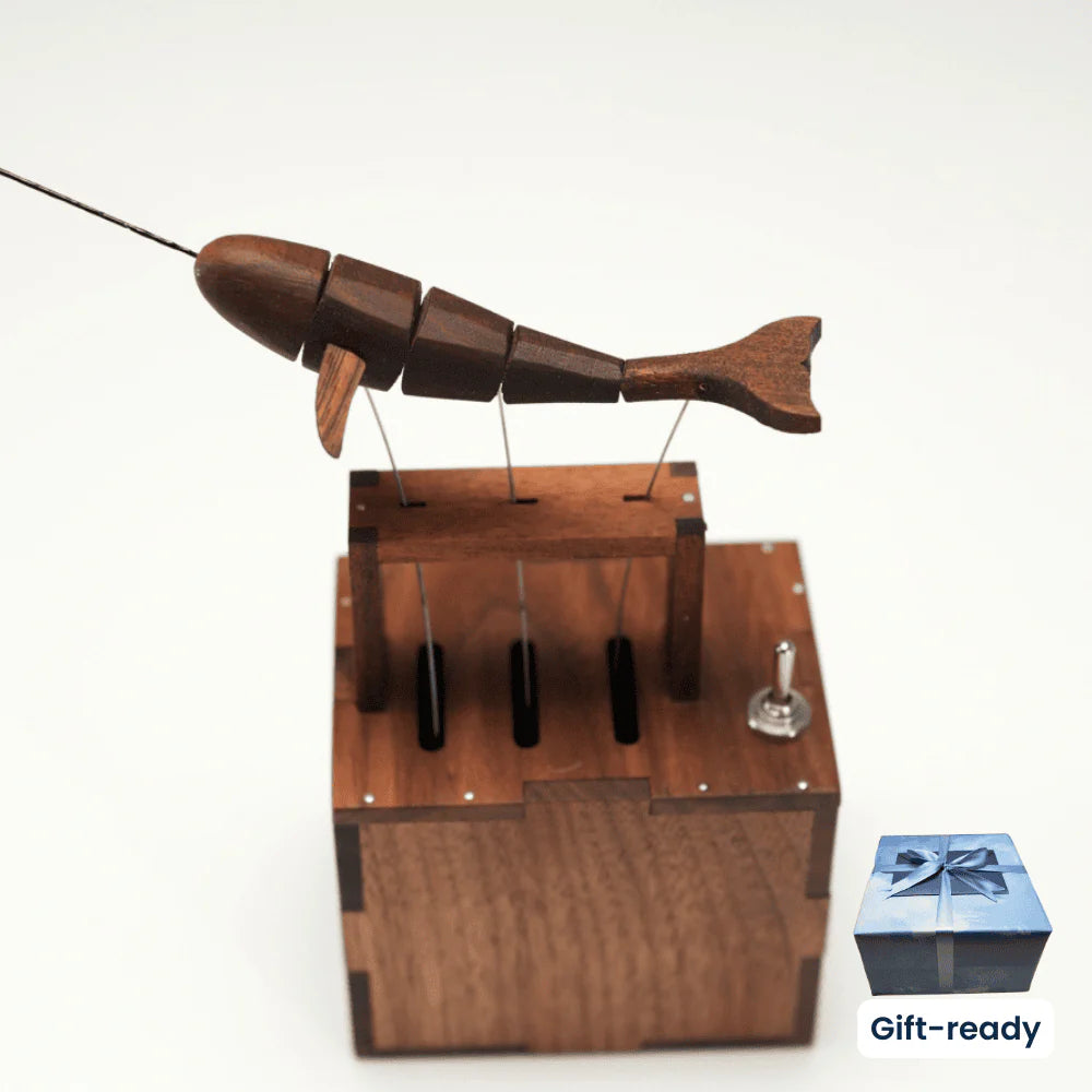 MarinerPoet™ Handmade Walnut Whale Automaton