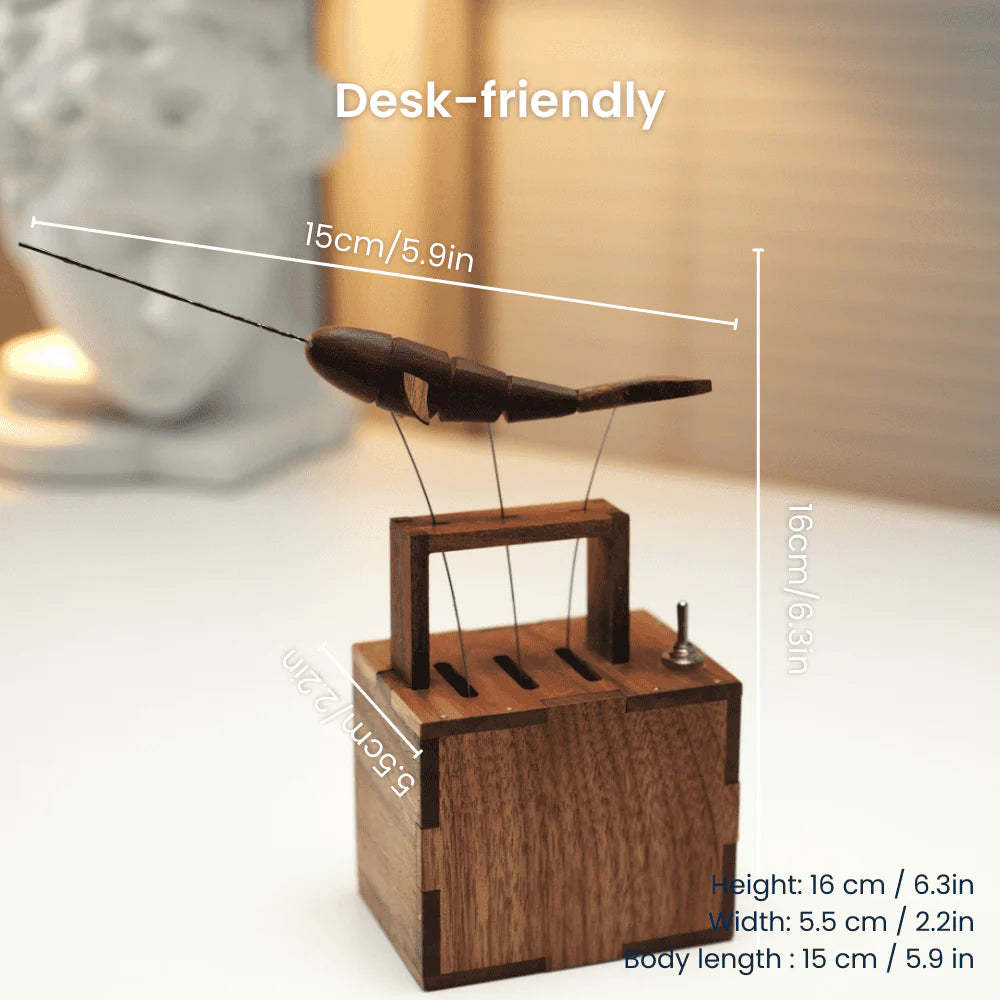 MarinerPoet™ Handmade Walnut Whale Automaton