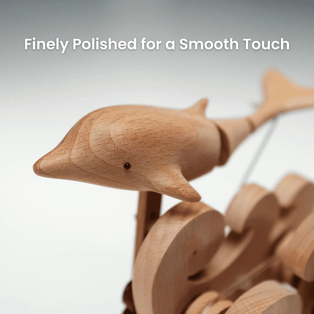 MarinerPoet™ Handmade Wooden Dolphin Automaton