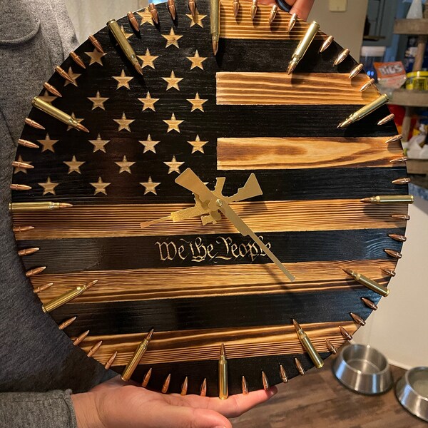 We the people clock,American Flag Clock,Rustic USA Clock,Patriotic Wall Clock,USA Flag Clock,America Wall Clock, American Hunting Gift