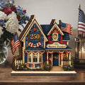 Custom House Wooden Block USA 250th Anniversary, 1776 2026 Patriotic Shelf Decor, Commemorative Display for Independence Day, 4th of July