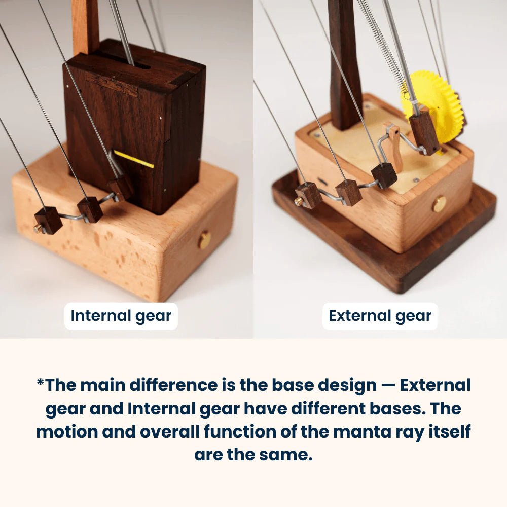 MarinerPoet™ Handmade Wooden Manta Ray Automaton