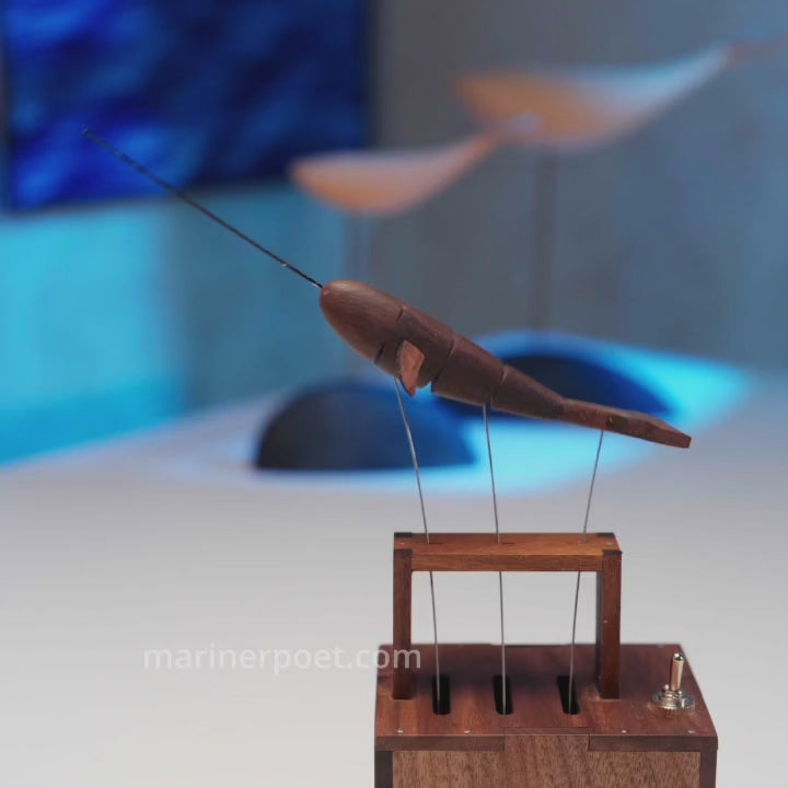 MarinerPoet™ Handmade Walnut Whale Automaton