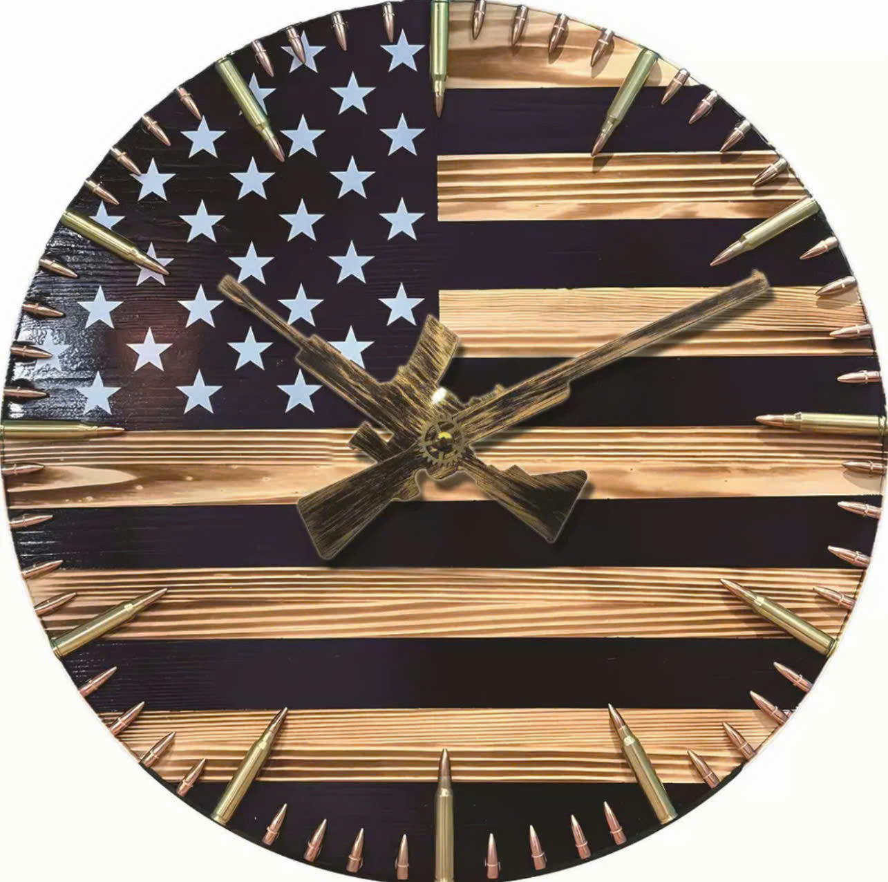 American Flag Clock,Rustic USA Clock,Patriotic Wall Clock,USA Flag Clock,America Wall Clock,American Hunting Gift,Patriotic Wall Decor